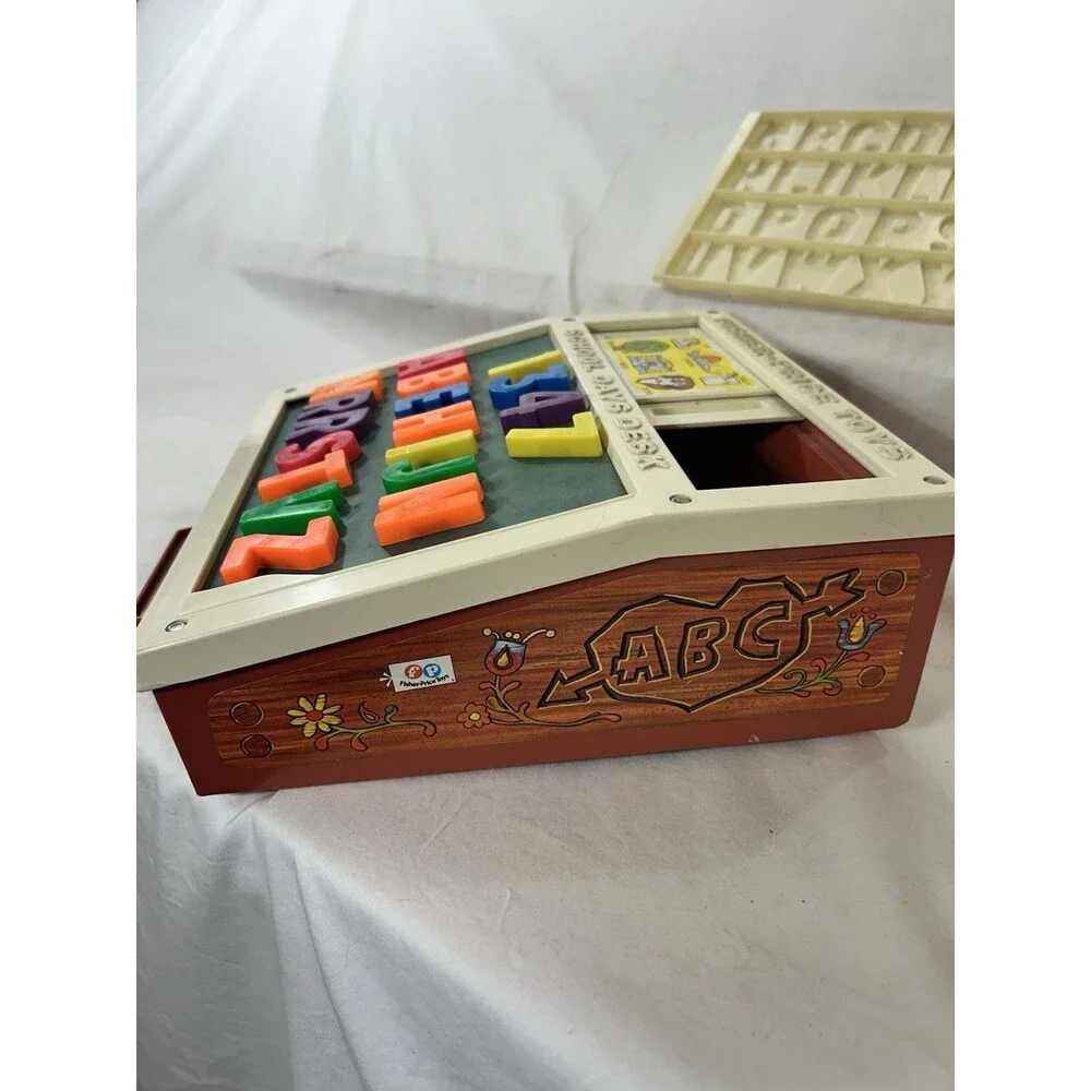 Vintage 1972 Fisher Price School Days Portable Play Desk #760 Letters Numbers
